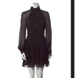 Nicholas Floral High Neck Mini Dress